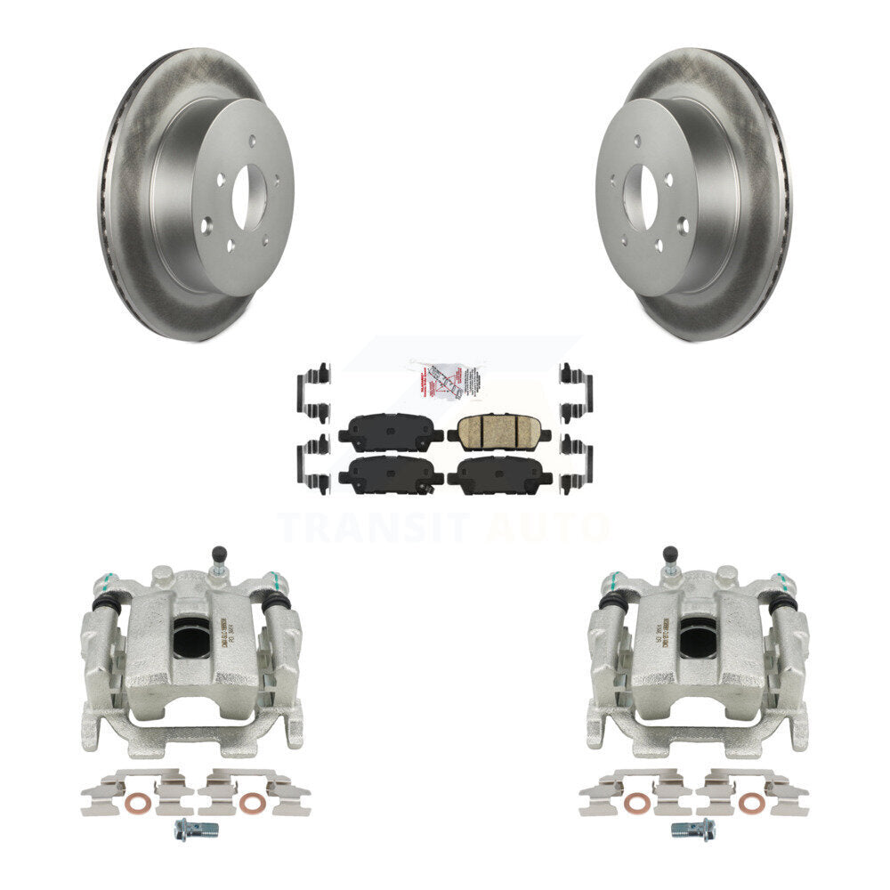 Rear Disc Brake Caliper Coated Rotors And Ceramic Pads Kit For INFINITI Q50 Q60 Q70 Q70L KCG-100919N by Transit Auto