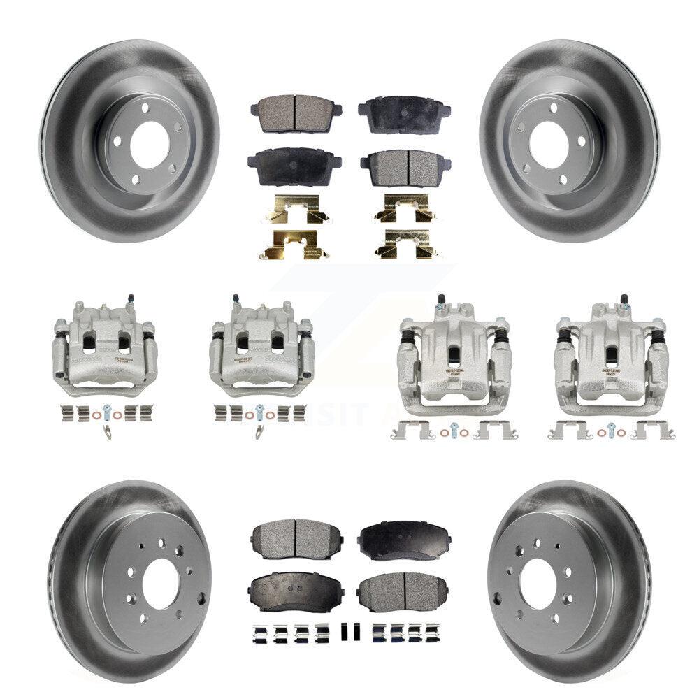 Front Rear Brake Caliper Coat Rotor And Ceramic Pad Kit (10Pc) For Ford Edge Lincoln MKX KCG-100919T