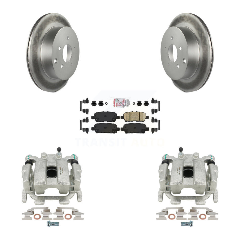 Rear Disc Brake Caliper Coated Rotors And Ceramic Pads Kit For INFINITI Q50 Q60 Q70 Q70L KCG-100920N by Transit Auto