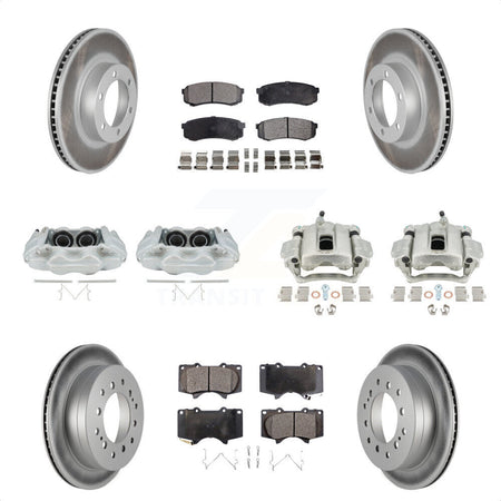 Front Rear Disc Brake Caliper Coated Rotors And Semi-Metallic Pads Kit (10Pc) For 2003-2009 Lexus GX470 KCG-100920P by Transit Auto