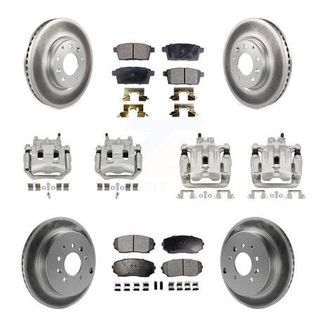 Front Rear Brake Caliper Coat Rotor Ceramic Pad Kit (10Pc) For 2007-2009 Lincoln MKX FWD KCG-100920T