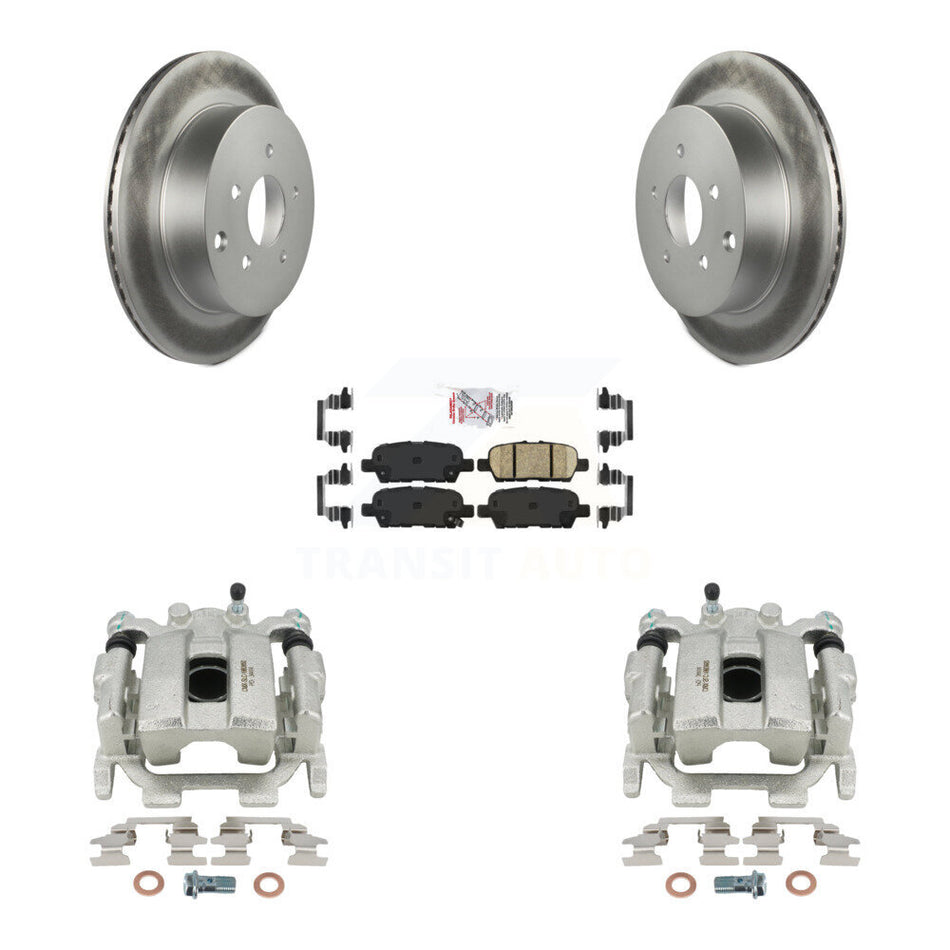 Rear Disc Brake Caliper Coated Rotors And Ceramic Pads Kit For INFINITI QX70 KCG-100921N