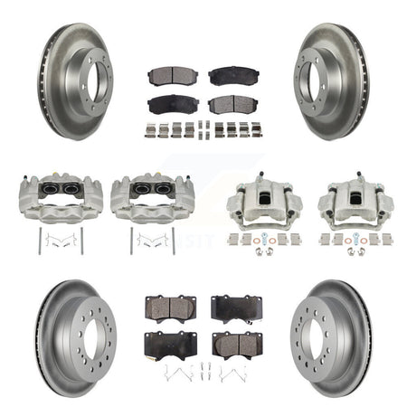 Front Rear Brake Caliper Coat Rotor & Semi-Metallic Pad Kit (10Pc) For Toyota FJ Cruiser KCG-100921P