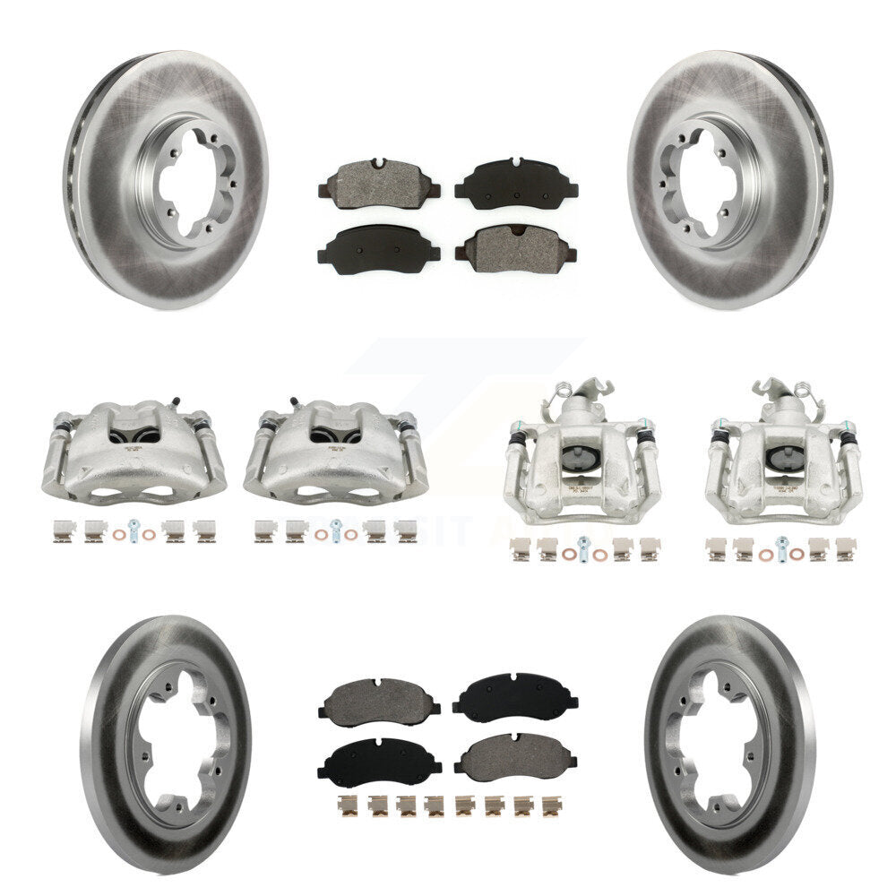 Front Rear Brake Caliper Coat Rotors & Semi-Metallic Pad Kit (10Pc) For Ford Transit-250 KCG-100921S