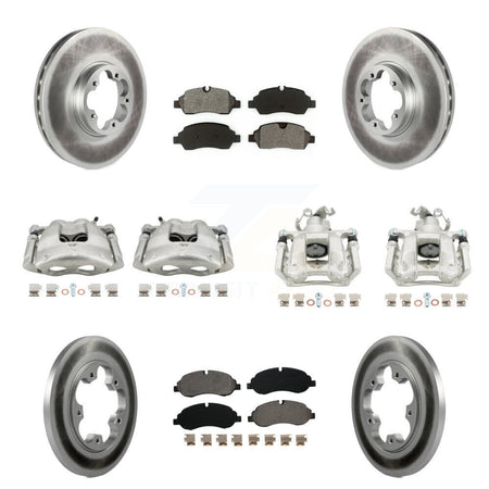 Front Rear Brake Caliper Coat Rotors & Semi-Metallic Pad Kit (10Pc) For Ford Transit-250 KCG-100921S