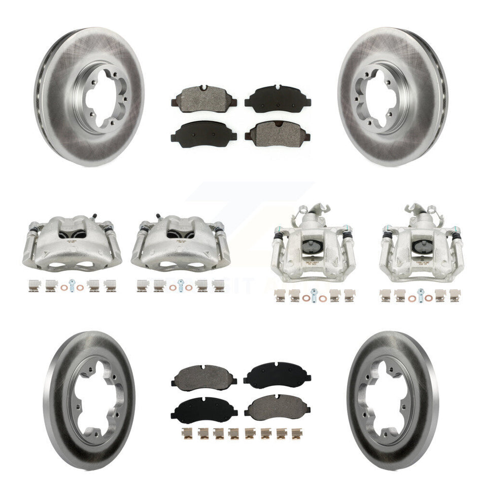 Front Rear Brake Caliper Coat Rotors & Semi-Metallic Pad Kit (10Pc) For Ford Transit-250 KCG-100921S