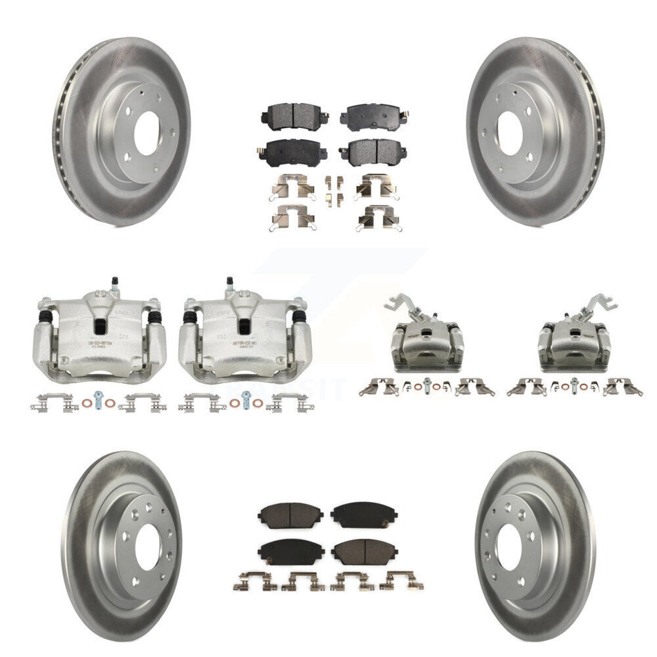 Front Rear Brake Caliper Coat Rotors Ceramic Pad Kit (10Pc) For 2016-2018 Mazda CX-3 AWD KCG-100921T