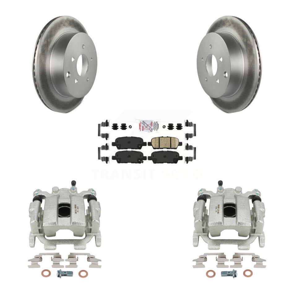 Rear Disc Brake Caliper Coated Rotors And Ceramic Pads Kit For INFINITI QX70 KCG-100922N