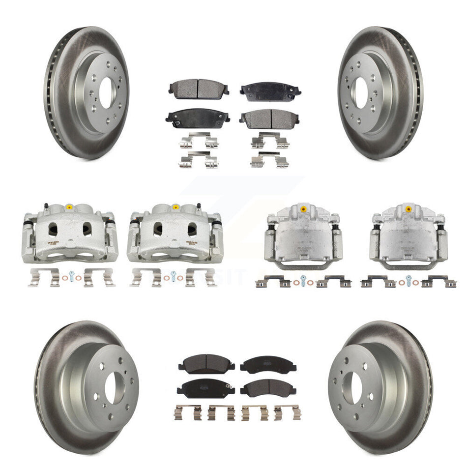 Front Rear Brake Caliper Coat Rotors Semi-Metallic Pad Kit (10Pc) For Chevrolet GMC 1500 KCG-100922P