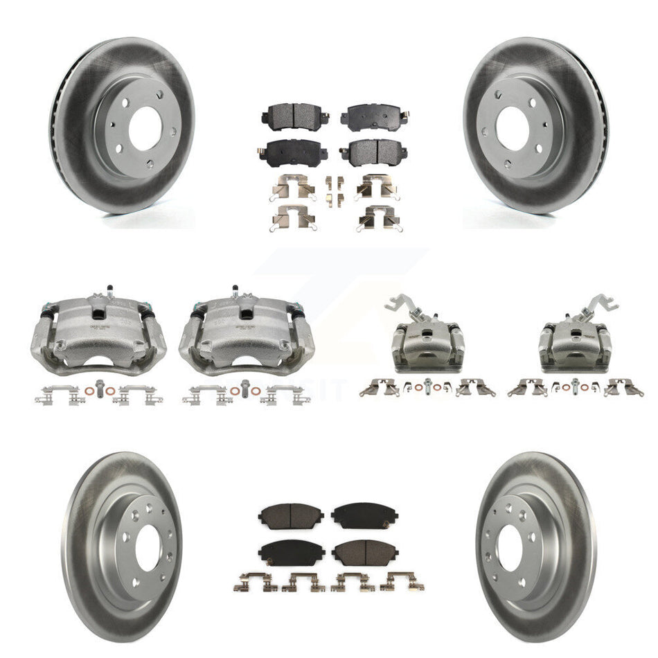 Front Rear Brake Caliper Coat Rotors Ceramic Pad Kit (10Pc) For 2016-2018 Mazda CX-3 FWD KCG-100922T