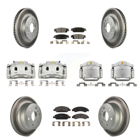 Front Rear Brake Caliper Coat Rotors Semi-Metallic Pad Kit (10Pc) For GMC Sierra 1500 XL KCG-100923P