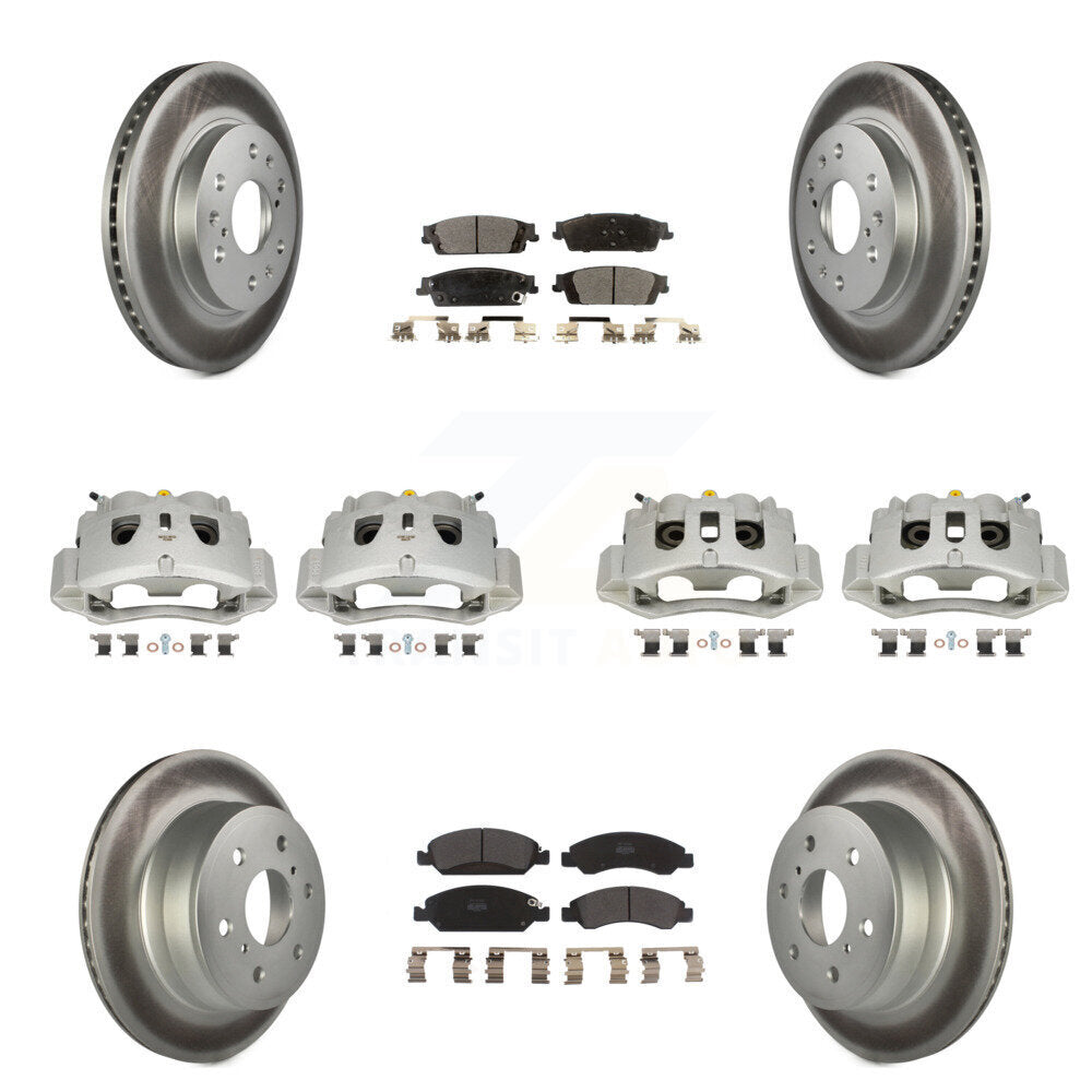 Front Rear Brake Caliper Coat Rotors Semi-Metallic Pad Kit (10Pc) For Chevrolet Suburban KCG-100926P
