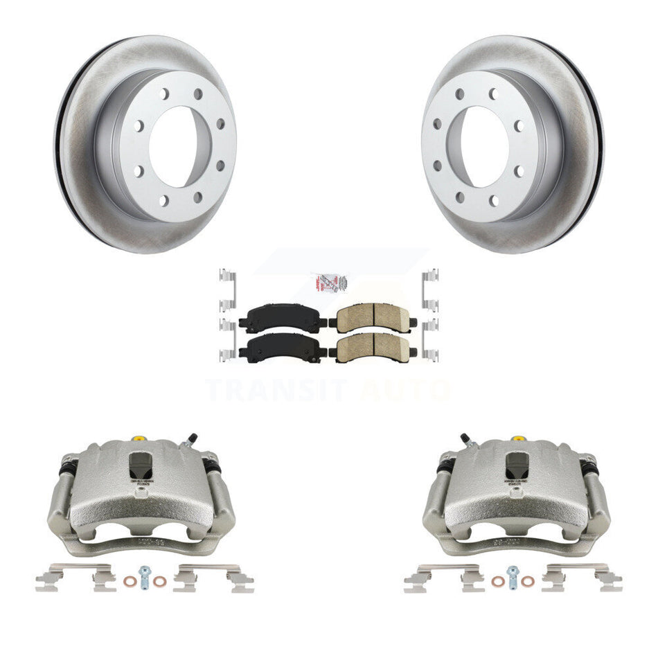 Rear Disc Brake Caliper Coated Rotors And Ceramic Pads Kit For Chevrolet Express 2500 3500 GMC Savana KCG-100927N