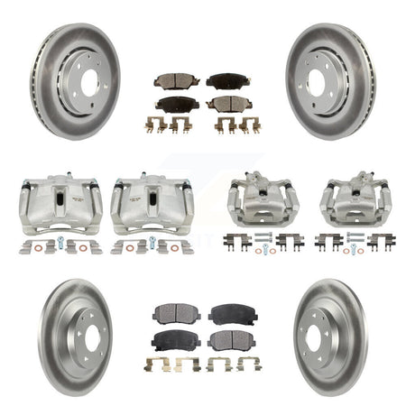 Front Rear Disc Brake Caliper Coated Rotors And Ceramic Pads Kit (10Pc) For Mazda CX-5 KCG-100928T