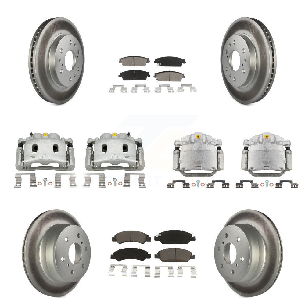 Front Rear Brake Caliper Coat Rotors Ceramic Pad Kit (10Pc) For Chevrolet Silverado 1500 KCG-100929C