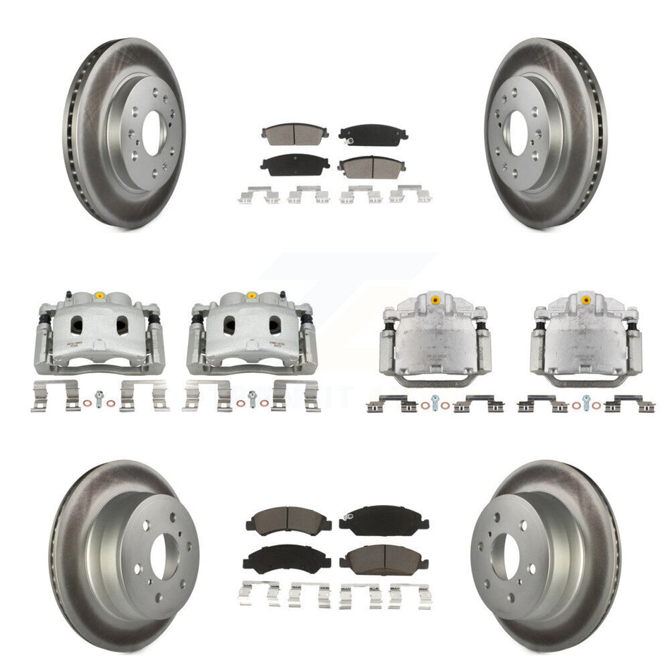 Front Rear Brake Caliper Coat Rotors Ceramic Pad Kit (10Pc) For Chevrolet Silverado 1500 KCG-100929C