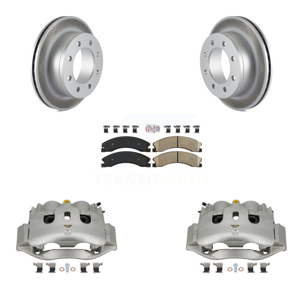Rear Disc Brake Caliper Coated Rotors And Ceramic Pads Kit For Chevrolet Express 4500 KCG-100929N
