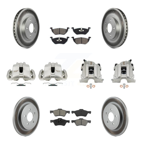 Front Rear Brake Caliper Coat Rotor And Semi-Metallic Pad Kit (10Pc) For Mercury Mariner KCG-100929S