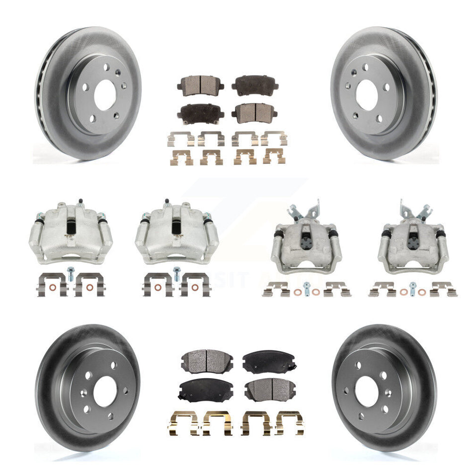 Front Rear Disc Brake Caliper Coat Rotor And Ceramic Pad Kit (10Pc) For Chevrolet Malibu KCG-100929T