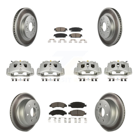 Front Rear Brake Caliper Coat Rotors Ceramic Pad Kit (10Pc) For 16 Chevrolet Suburban HD KCG-100930C