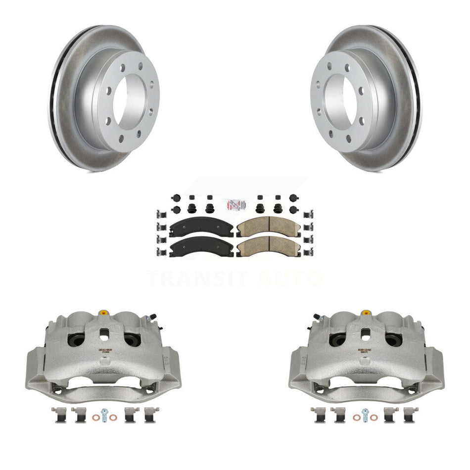 Rear Disc Brake Caliper Coated Rotors And Ceramic Pads Kit For Chevrolet Express 4500 KCG-100931N