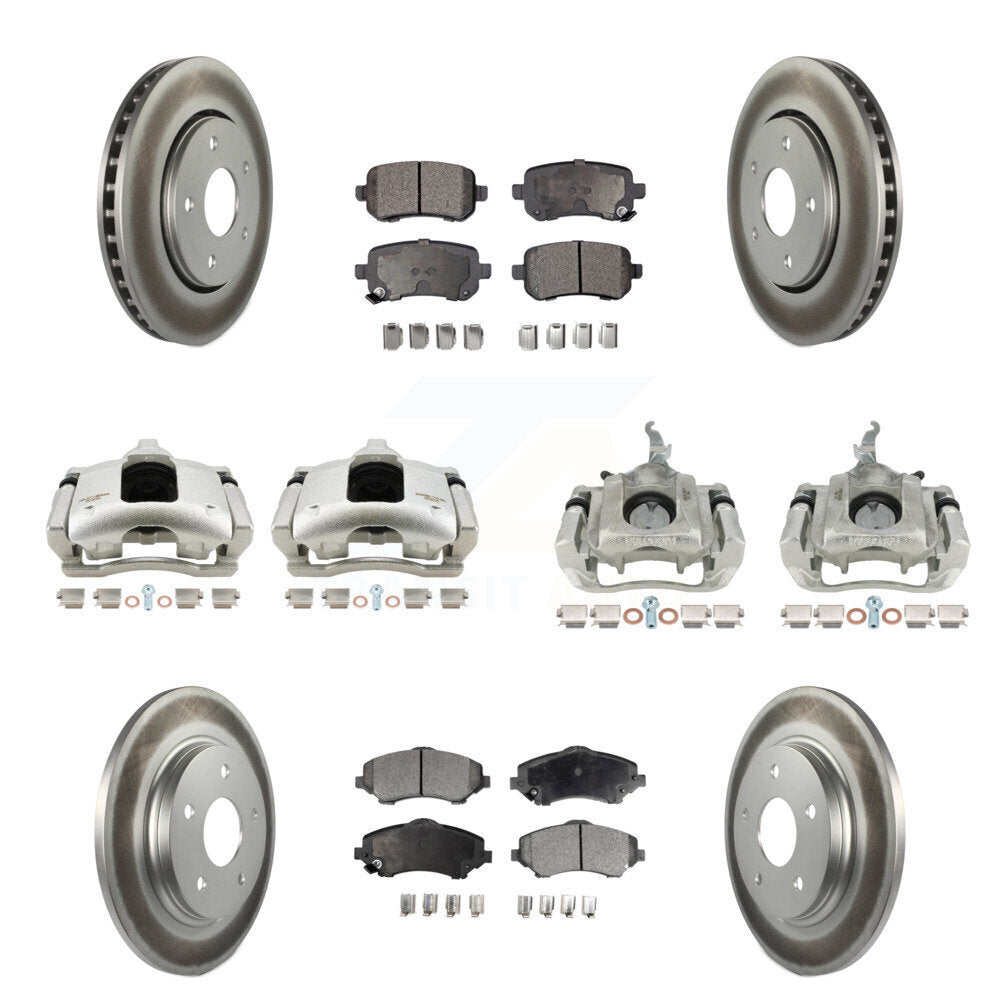 Front Rear Brake Caliper Coat Rotor Semi-Metallic Pad Kit (10Pc) For 09-11 Dodge Journey KCG-100932P