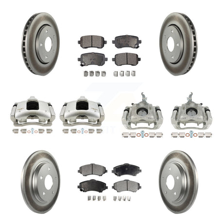 Front Rear Brake Caliper Coat Rotor Semi-Metallic Pad Kit (10Pc) For 09-11 Dodge Journey KCG-100932P