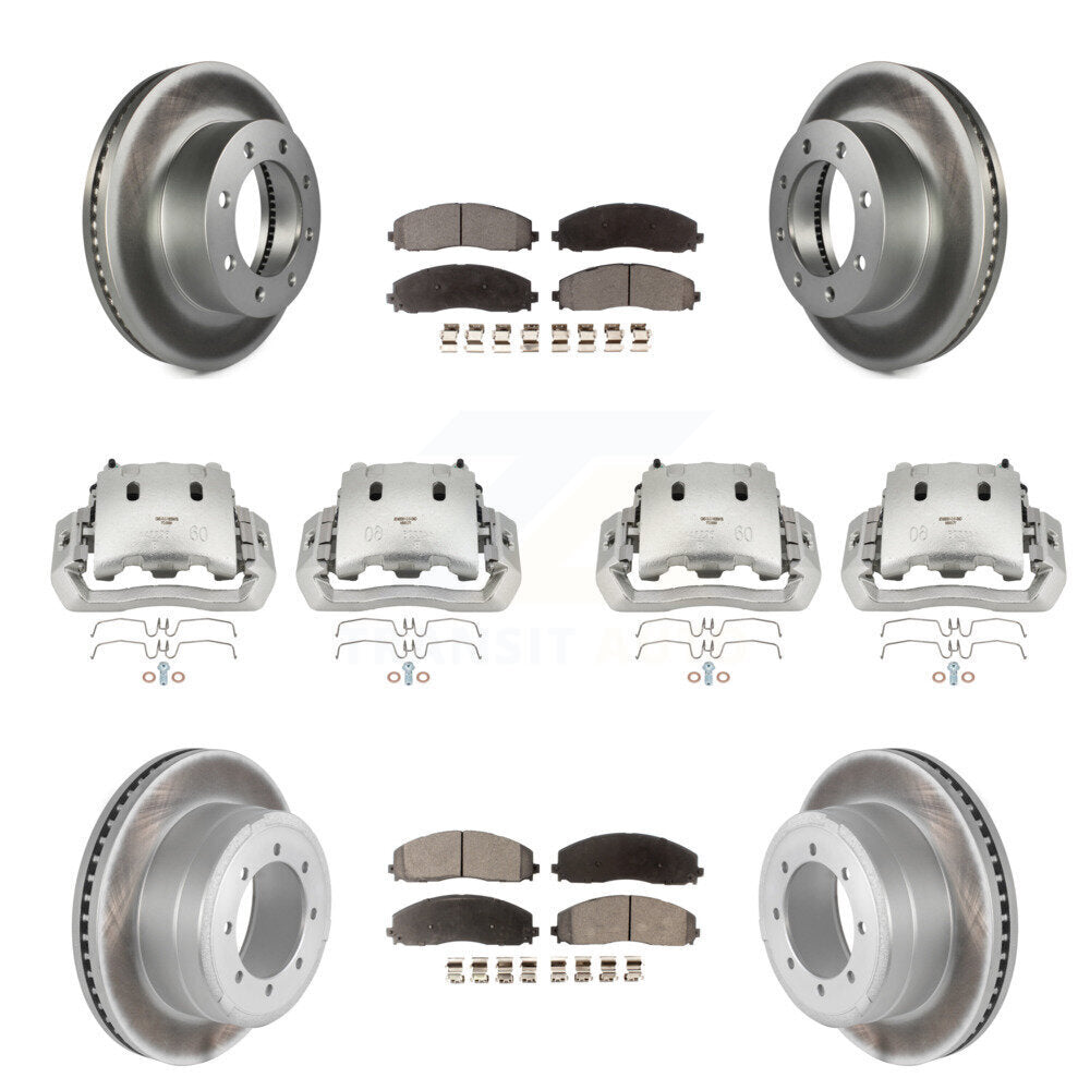 Front Rear Brake Caliper Coat Rotor And Ceramic Pad Kit (10Pc) For Ford F-450 Super Duty KCG-100932T