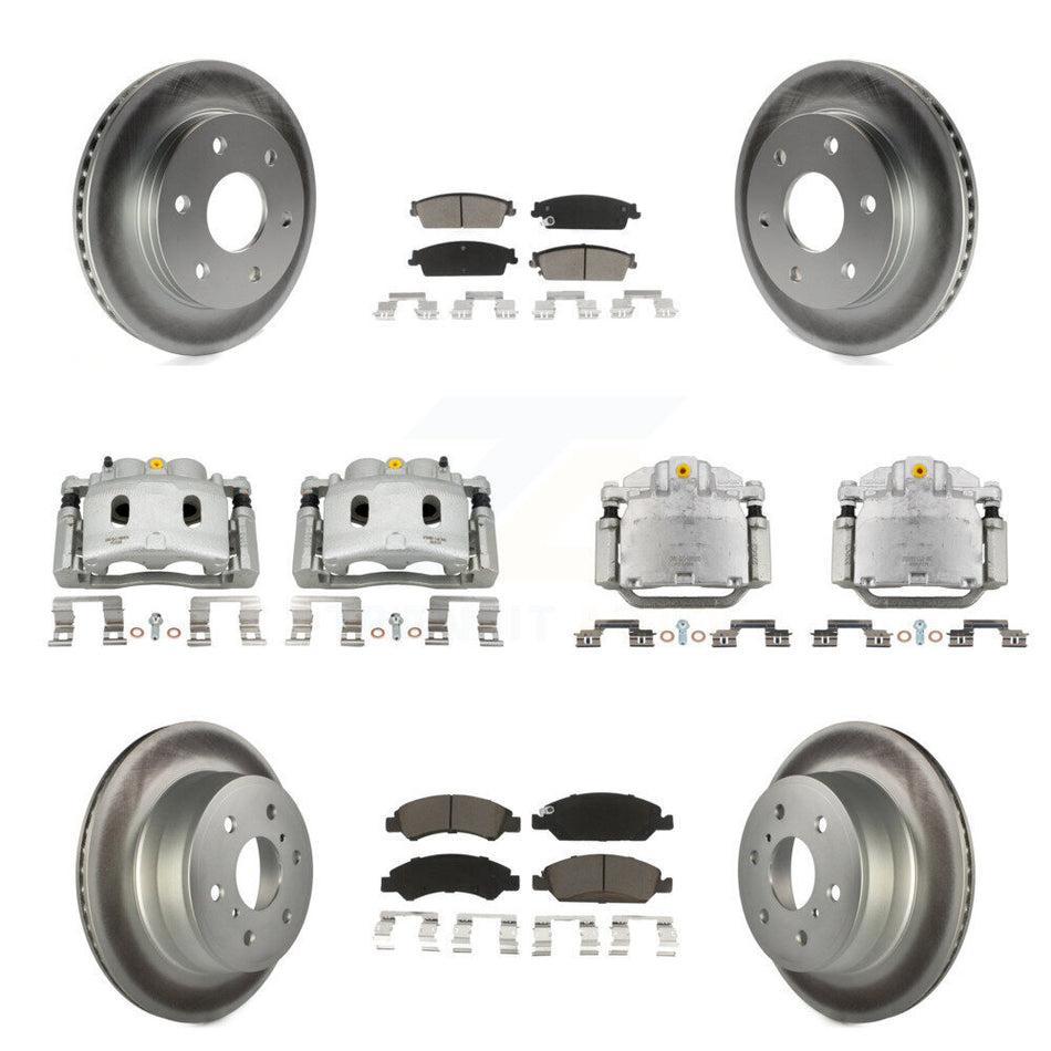 Front Rear Disc Brake Caliper Coat Rotors And Ceramic Pad Kit (10Pc) For GMC Sierra 1500 KCG-100934C