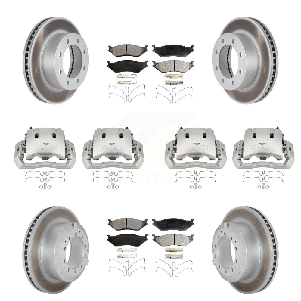 Front Rear Brake Caliper Coat Rotor And Ceramic Pad Kit (10Pc) For Ford F-450 Super Duty KCG-100934T