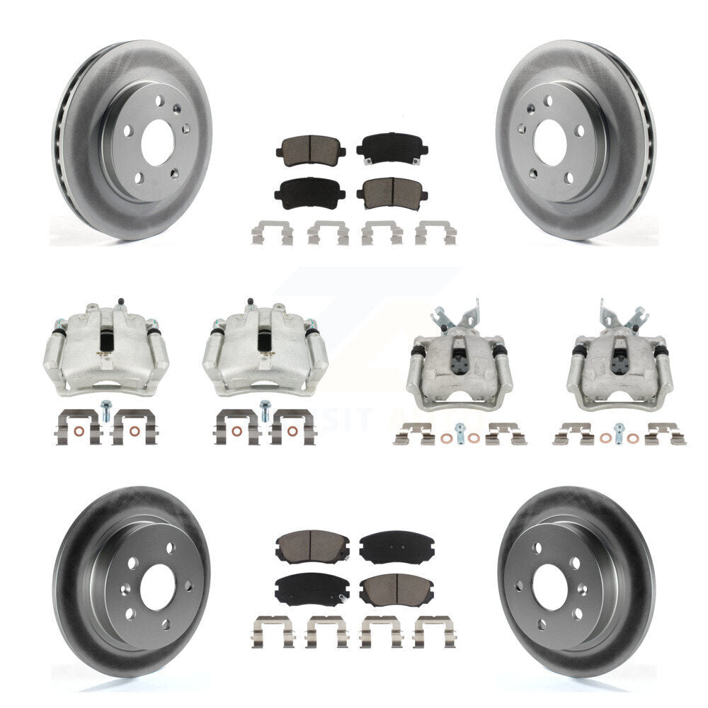 Front Rear Disc Brake Caliper Coat Rotor And Ceramic Pad Kit (10Pc) For Chevrolet Malibu KCG-100939C