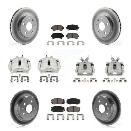 Front Rear Disc Brake Caliper Coat Rotor And Ceramic Pad Kit (10Pc) For Chevrolet Malibu KCG-100939C