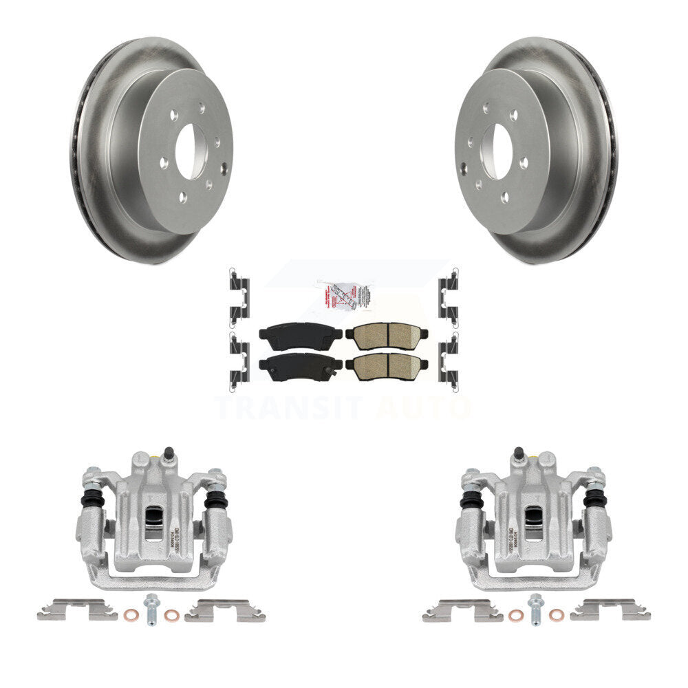 Rear Brake Caliper Coat Rotors Ceramic Pad Kit For Nissan Frontier Xterra Suzuki Equator KCG-100940N