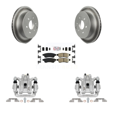 Rear Brake Caliper Coat Rotors Ceramic Pad Kit For Nissan Frontier Xterra Suzuki Equator KCG-100941N