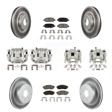Front Rear Brake Caliper Coat Rotor & Ceramic Pad Kit (10Pc) For 2008-2012 INFINITI EX35 KCG-100942C
