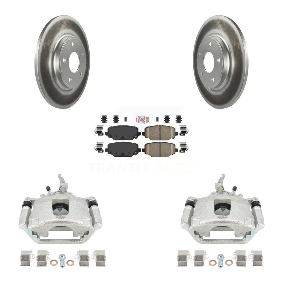 Rear Disc Brake Caliper Coated Rotors And Ceramic Pads Kit For 2014-2020 Dodge Journey KCG-100943N