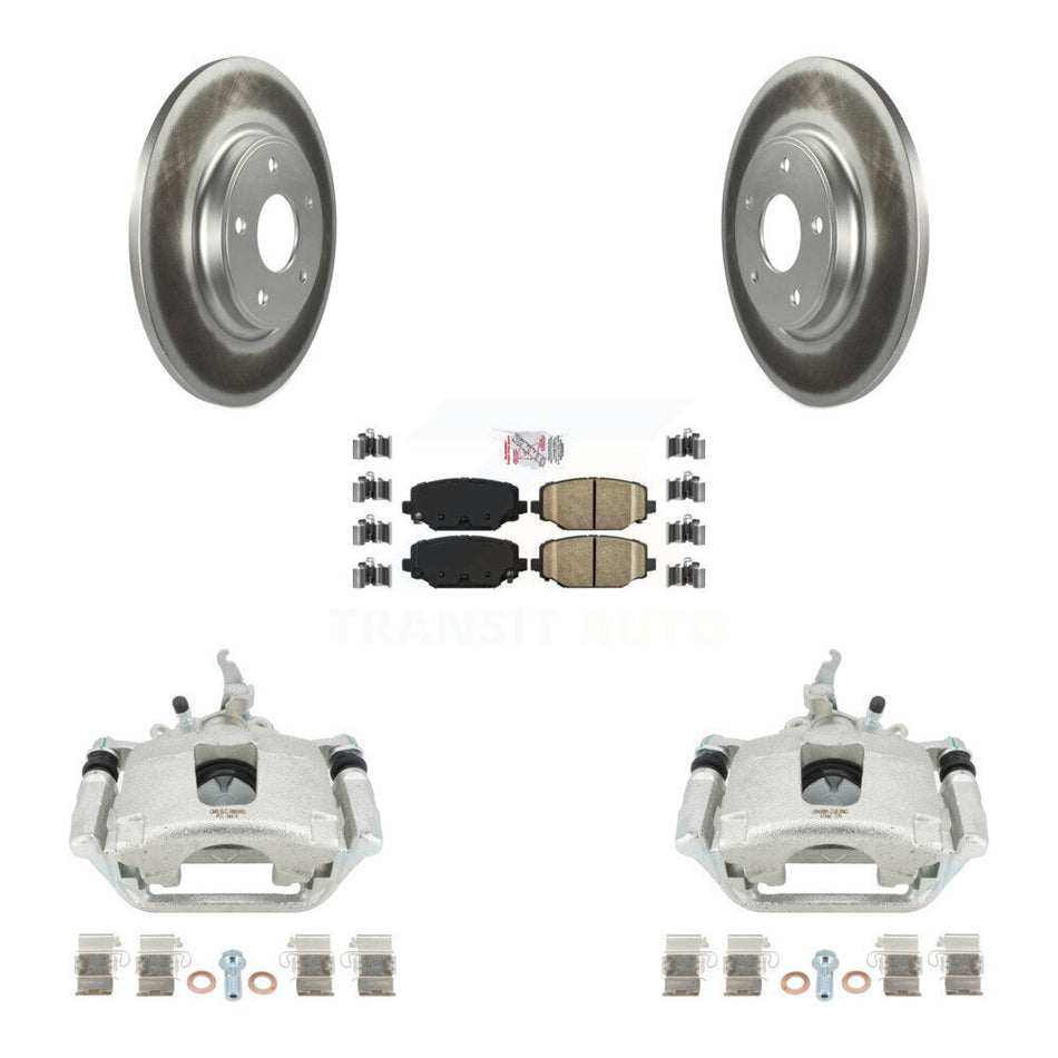 Rear Disc Brake Caliper Coated Rotors And Ceramic Pads Kit For 2014-2020 Dodge Journey KCG-100944N