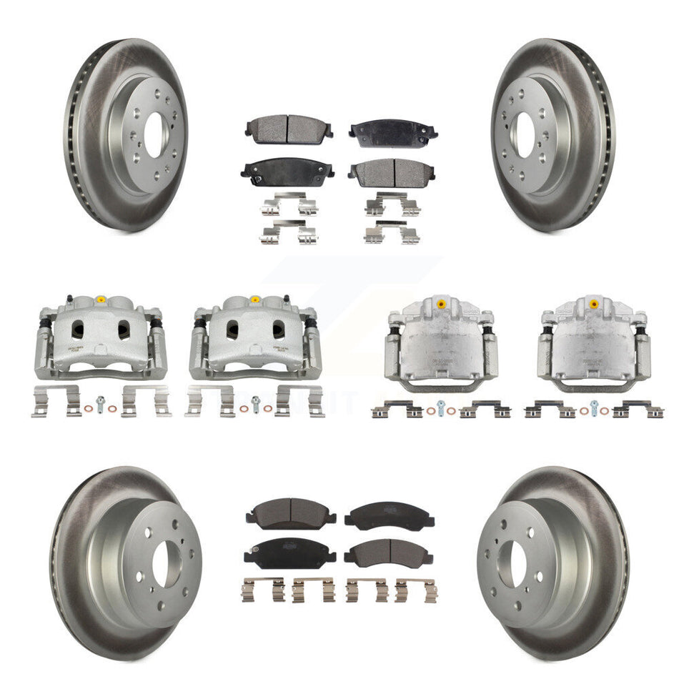 Front Rear Brake Caliper Coat Rotors Ceramic Pad Kit (10Pc) For Chevrolet Silverado 1500 KCG-100944T