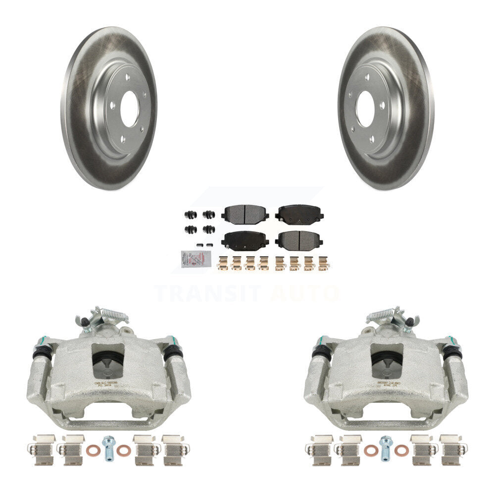 Rear Disc Brake Caliper Coated Rotors And Semi-Metallic Pads Kit For Dodge Grand Caravan KCG-100945N