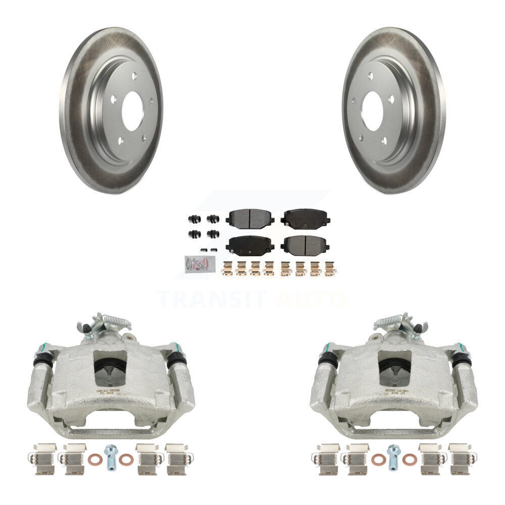 Rear Disc Brake Caliper Coated Rotors And Semi-Metallic Pads Kit For Dodge Grand Caravan KCG-100946N