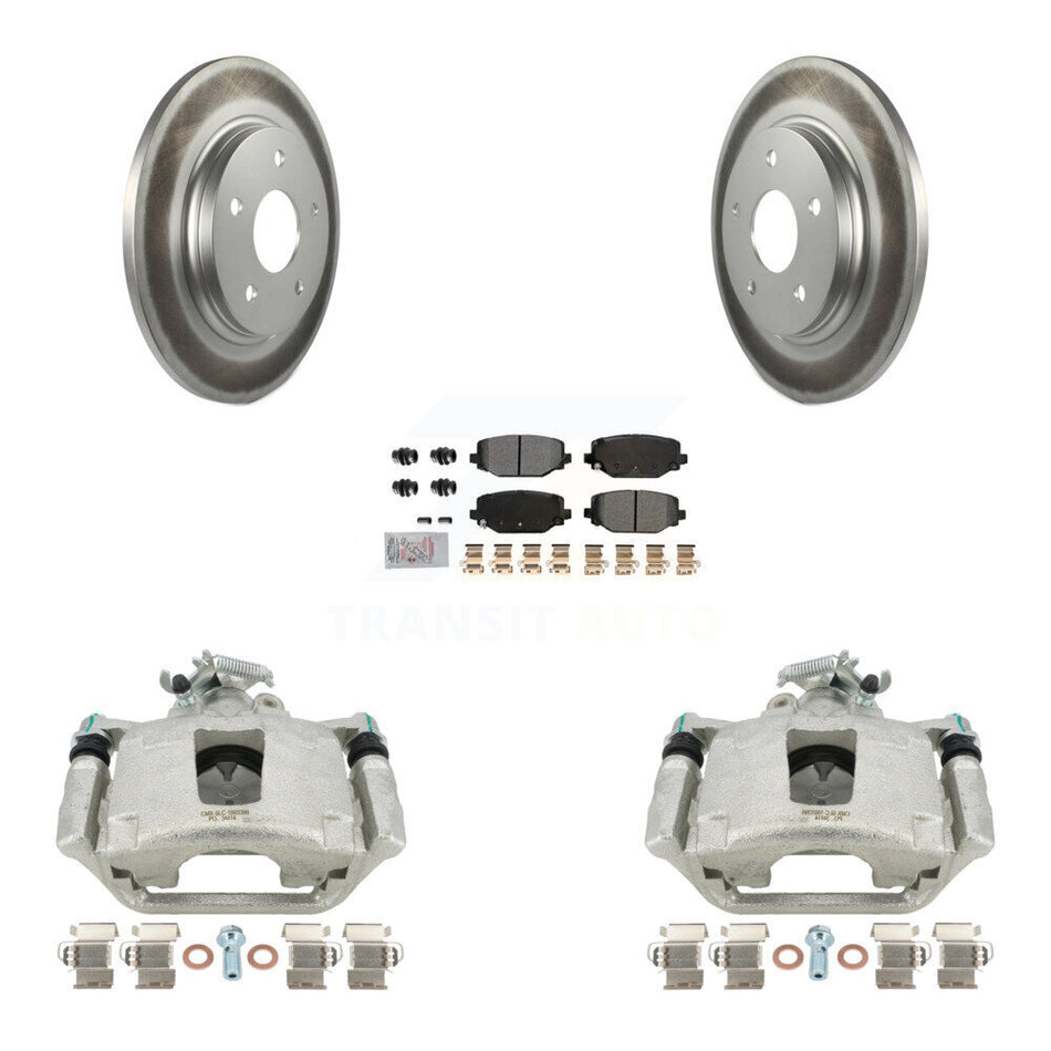Rear Disc Brake Caliper Coated Rotors And Semi-Metallic Pads Kit For Dodge Grand Caravan KCG-100946N