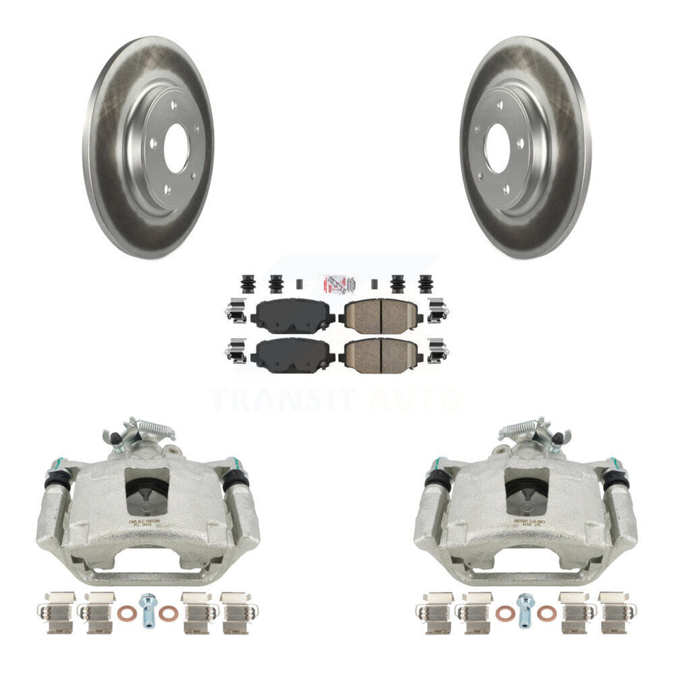 Rear Disc Brake Caliper Coated Rotors And Ceramic Pads Kit For Dodge Grand Caravan KCG-100947N