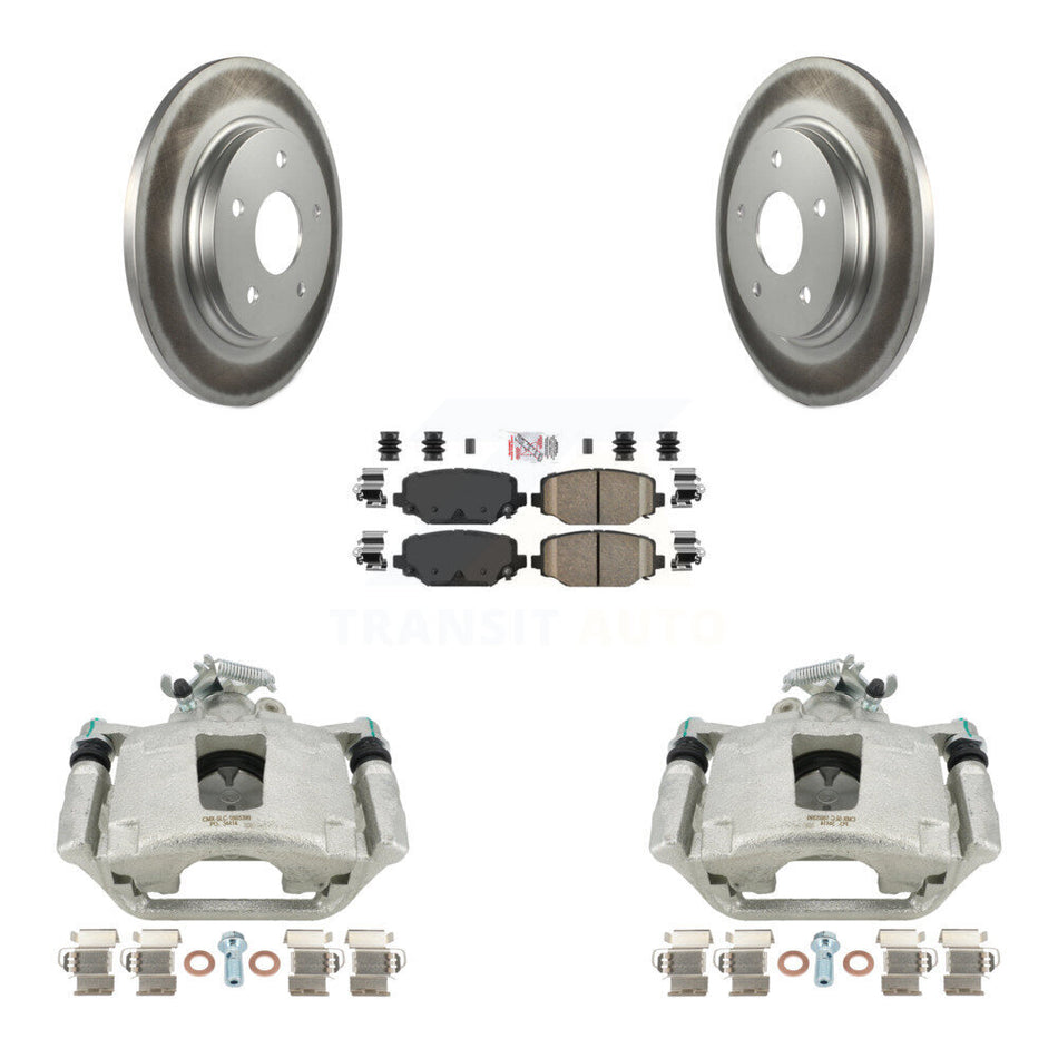 Rear Disc Brake Caliper Coated Rotors And Ceramic Pads Kit For 2017-2018 Dodge Grand Caravan With Single Piston Front KCG-100948N
