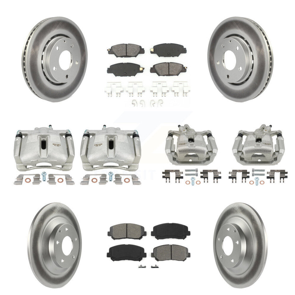 Front Rear Disc Brake Caliper Coat Rotor And Semi-Metallic Pad Kit (10Pc) For Mazda CX-5 KCG-100948S