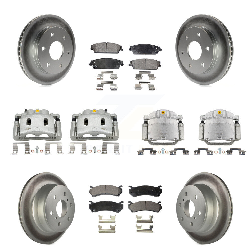 Front Rear Brake Caliper Coat Rotors Ceramic Pad Kit (10Pc) For Chevrolet Silverado 1500 KCG-100948T