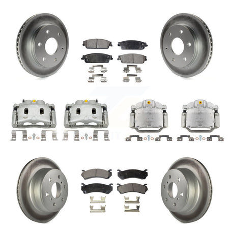 Front Rear Brake Caliper Coat Rotors Ceramic Pad Kit (10Pc) For Chevrolet Silverado 1500 KCG-100948T