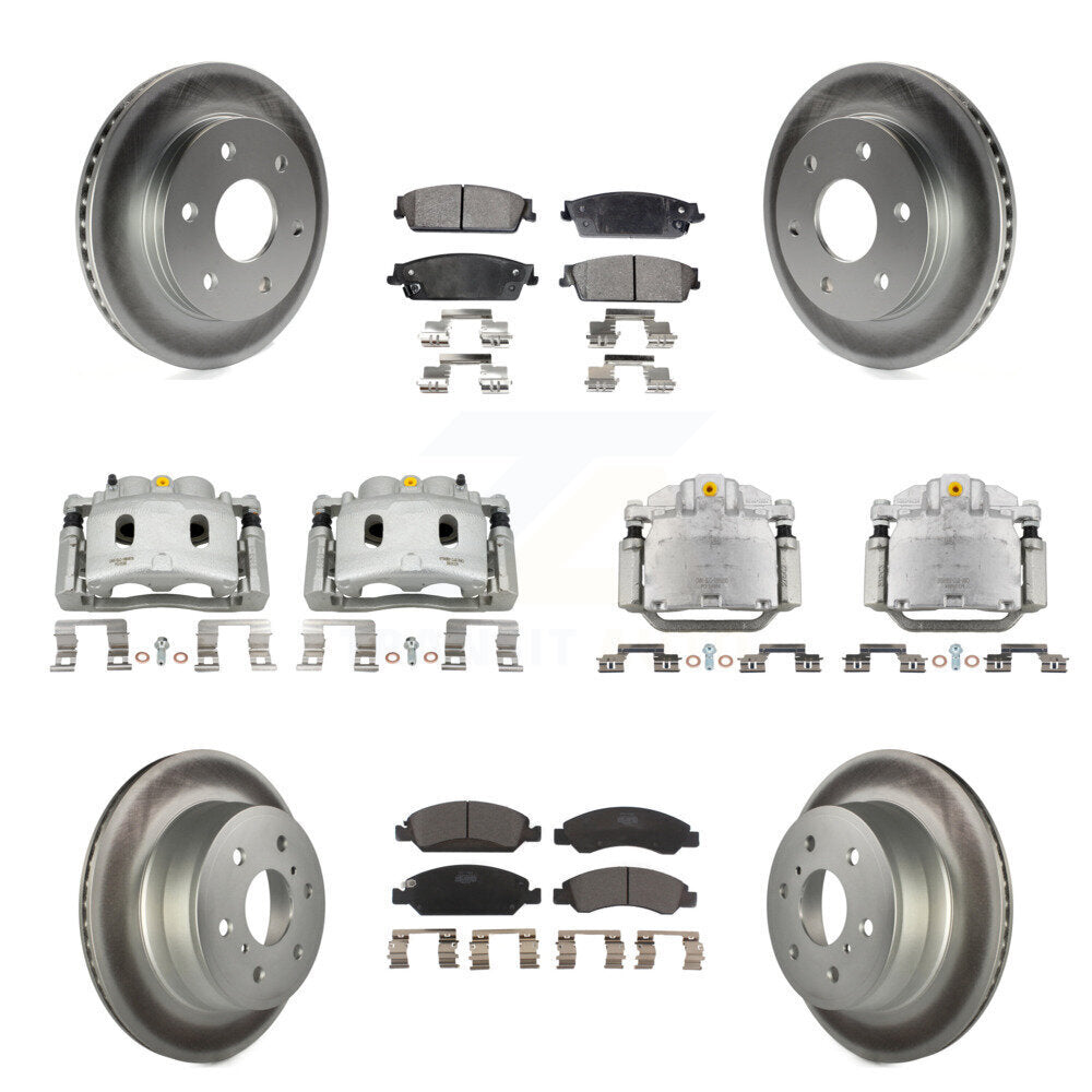 Front Rear Disc Brake Caliper Coat Rotors And Ceramic Pad Kit (10Pc) For GMC Sierra 1500 KCG-100949T