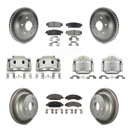 Front Rear Disc Brake Caliper Coat Rotors And Ceramic Pad Kit (10Pc) For GMC Sierra 1500 KCG-100949T
