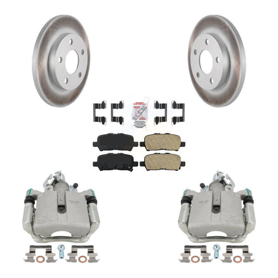 Rear Disc Brake Caliper Coated Rotors And Ceramic Pads Kit For Chevrolet Impala Pontiac Grand Prix Buick LaCrosse Limited Allure KCG-100953N