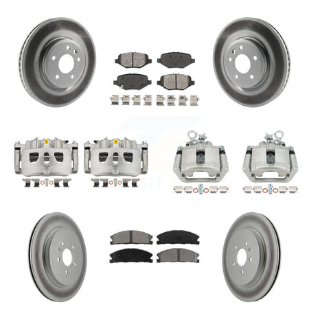 Front Rear Brake Caliper Coat Rotor Semi-Metallic Pad Kit (10Pc) For Ford Explorer Sport KCG-100953S